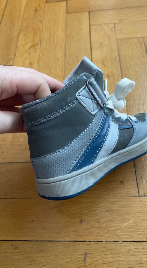 Gri Erkek Çocuk Spor Ayakkabı Velcro - Görsel 5