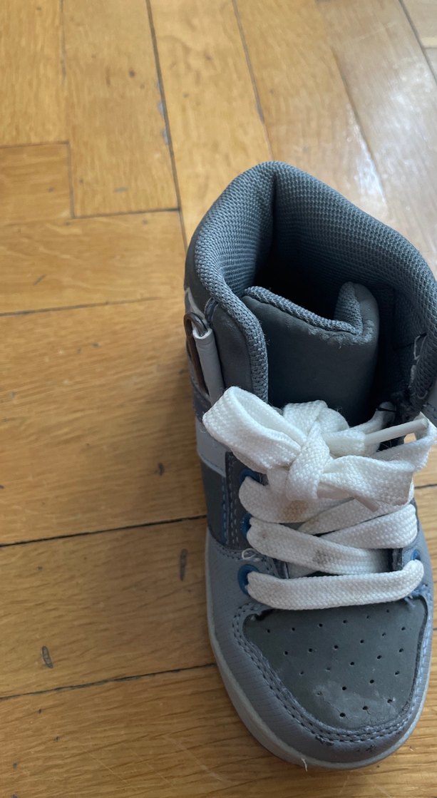 Gri Erkek Çocuk Spor Ayakkabı Velcro - Görsel 2