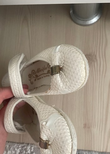 Beyaz Kız Çocuk Ballet Flats Velcro ile - Görsel 5