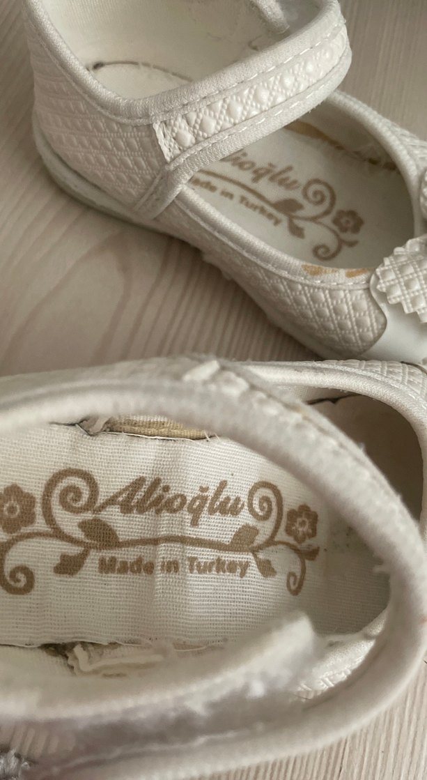 Beyaz Kız Çocuk Ballet Flats Velcro ile - Görsel 2
