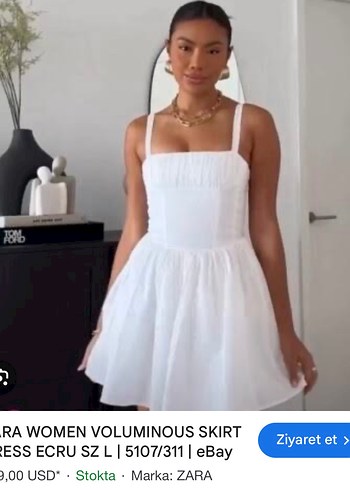 Zara Zara kemik rengi elbise