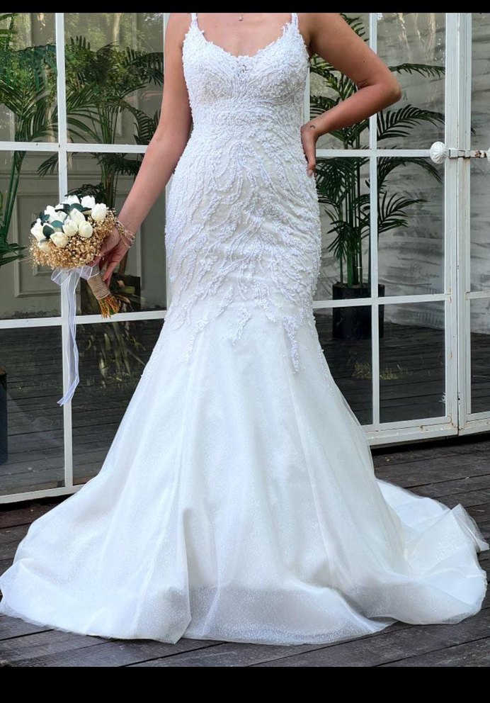 Beyaz Straplez Denizkızı Gelinlik - Görsel 2