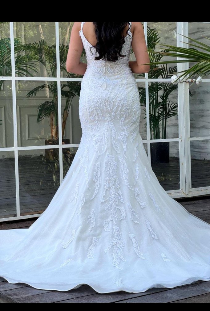 Beyaz Straplez Denizkızı Gelinlik - Görsel 3