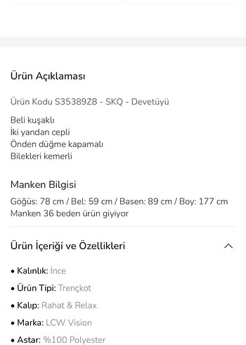 LC Waikiki Bej Uzun Kemerli Kadın Trençkot