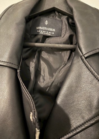 Siyah Deri Kemerli Biker Ceket - Görsel 3