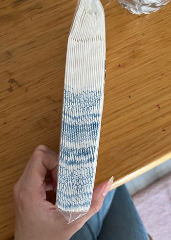 Beden Beyaz Mavi Çiçek Desenli Mutfak Havlusu