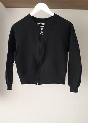 Siyah Fermuarlı Sweatshirt