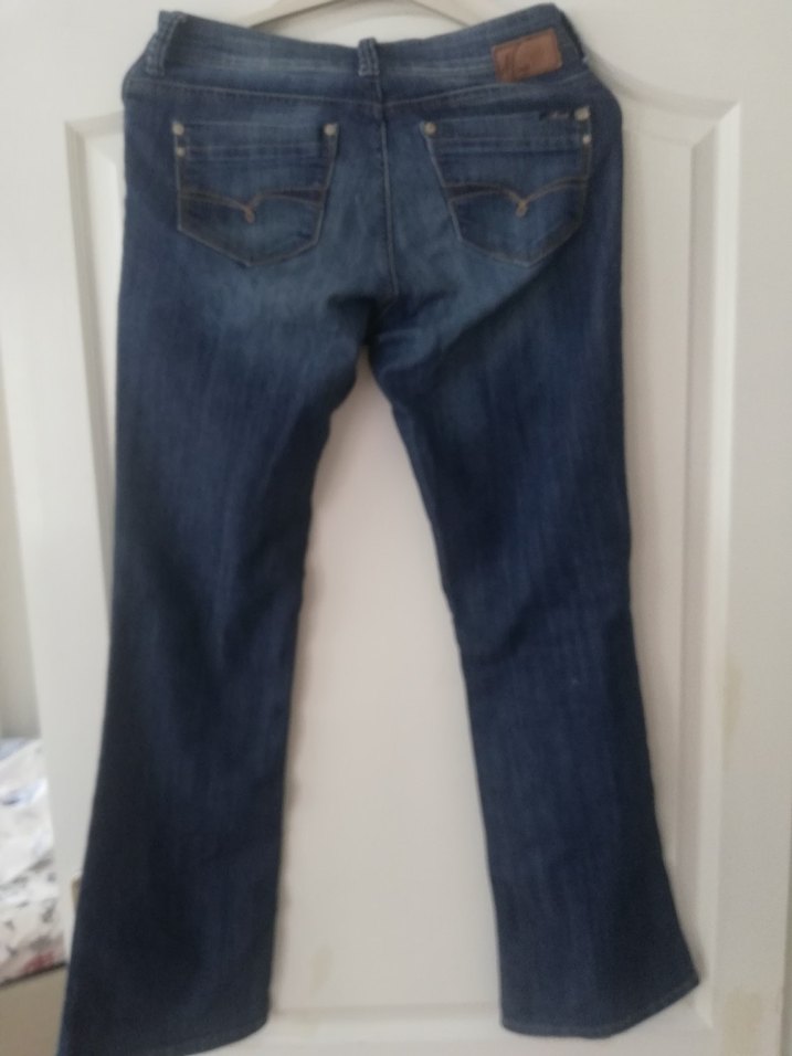 Kadın Lacivert Kemerli Normal Paça Jean - Görsel 3