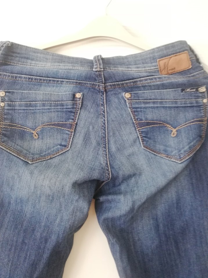 Kadın Lacivert Kemerli Normal Paça Jean - Görsel 2