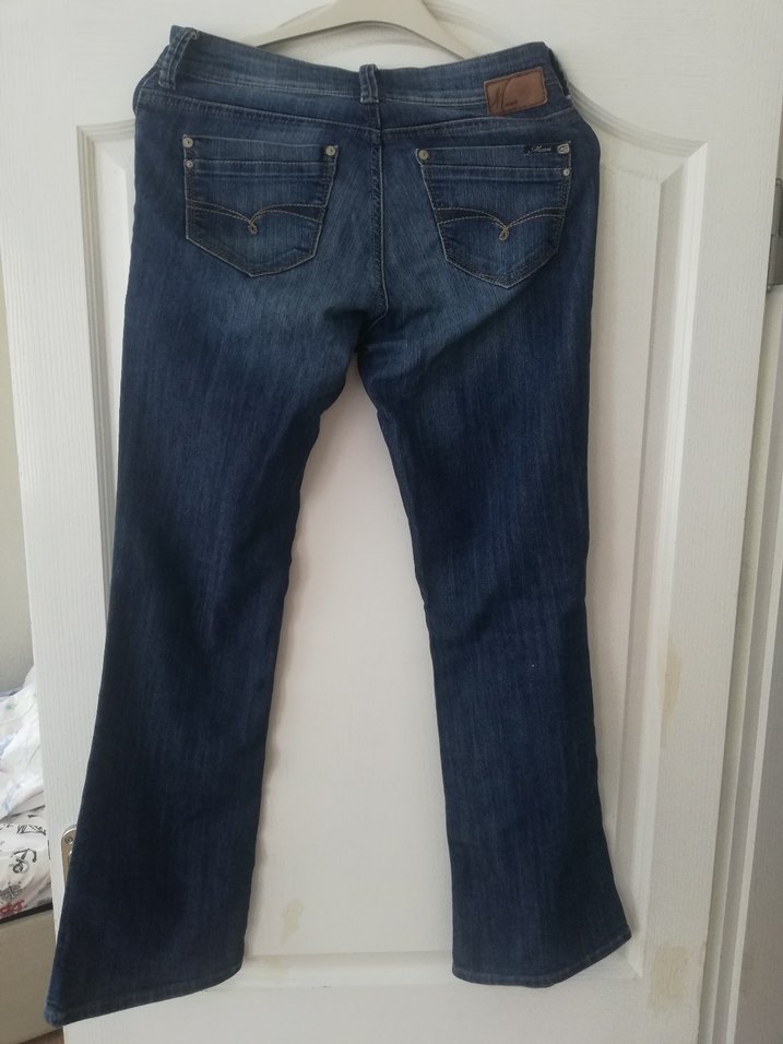 Kadın Lacivert Kemerli Normal Paça Jean - Görsel 4