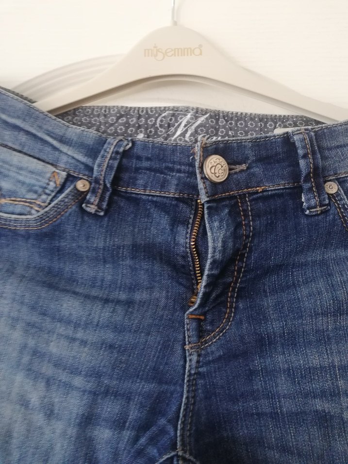 Kadın Lacivert Kemerli Normal Paça Jean - Görsel 5