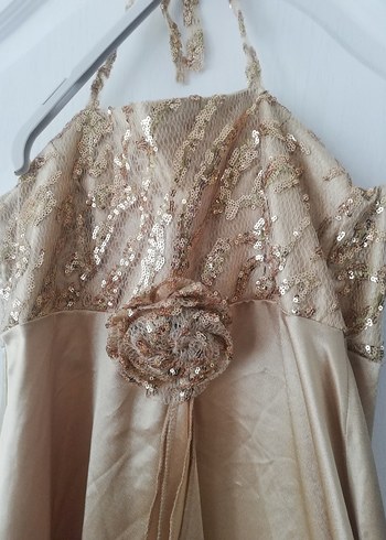 İşlemeli Drapeli Straplez Uzun Abiye - Görsel 2