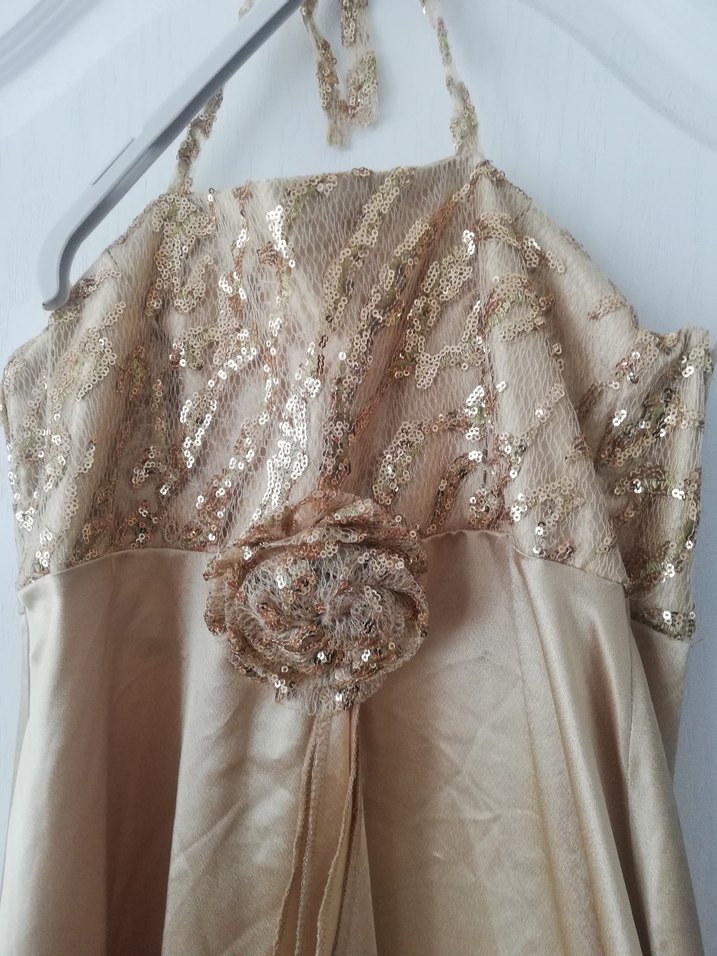 İşlemeli Drapeli Straplez Uzun Abiye - Görsel 2