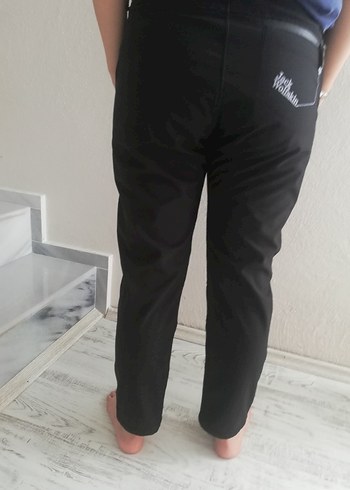 Siyah Bol Kesim Denim Pantolon - Görsel 6