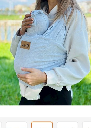 Gri Bebek Taşıma Askısı kanguru - Görsel 5