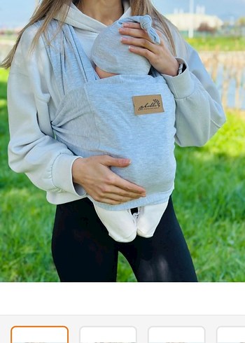 Gri Bebek Taşıma Askısı kanguru - Görsel 4