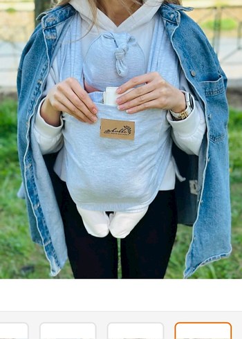 Gri Bebek Taşıma Askısı kanguru - Görsel 3