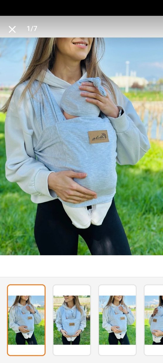 Gri Bebek Taşıma Askısı kanguru - Görsel 4