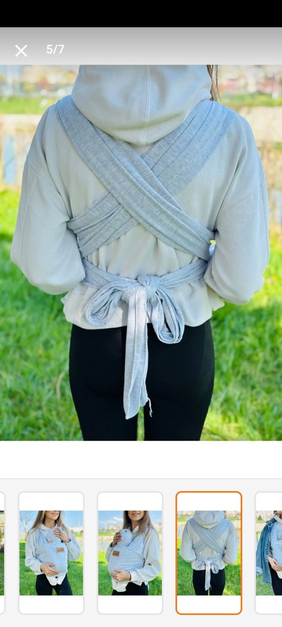 Gri Bebek Taşıma Askısı kanguru - Görsel 2