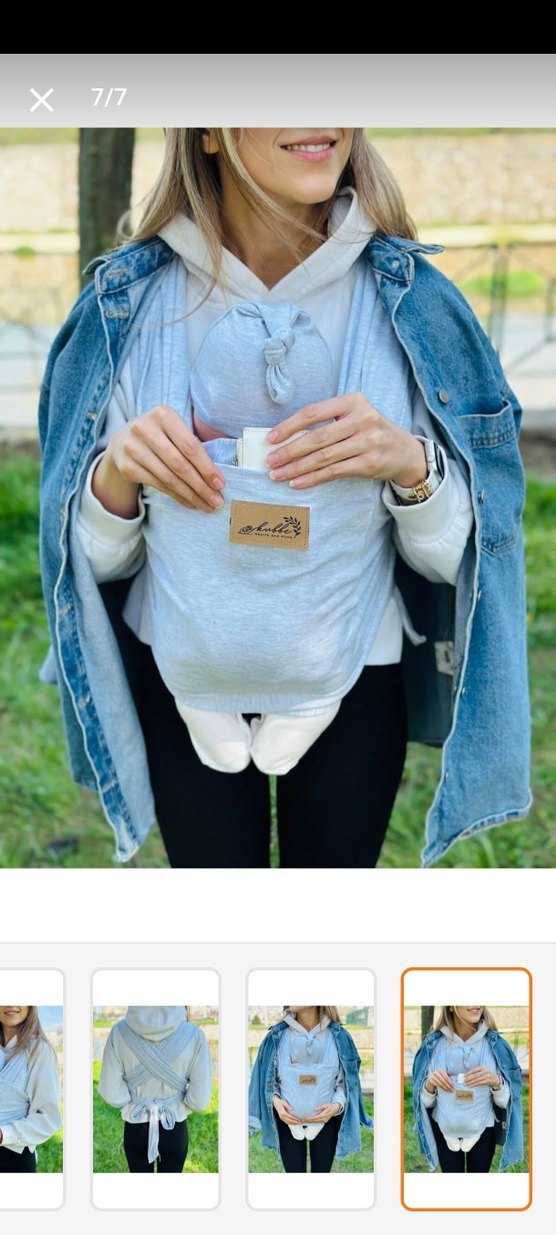 Gri Bebek Taşıma Askısı kanguru - Görsel 3