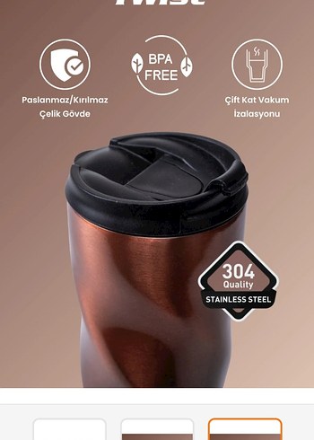 400ML Kahverengi Cooker Termos Bardak - Görsel 3