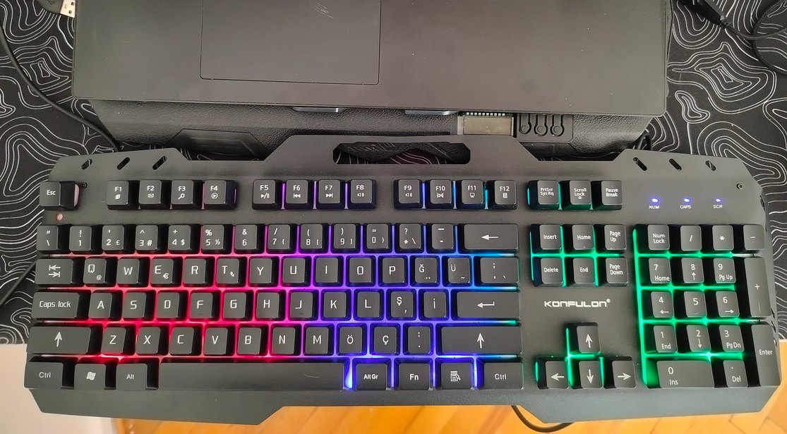 Konfulon W200 Işıklı Gaming oyuncu klavye. - Görsel 3