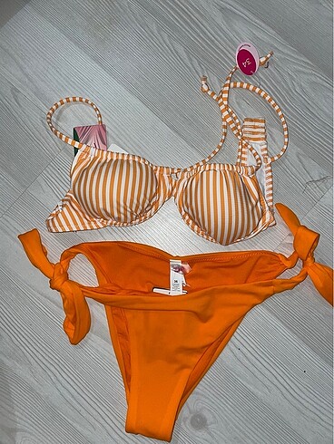 m Beden turuncu Renk Penti combin bikini