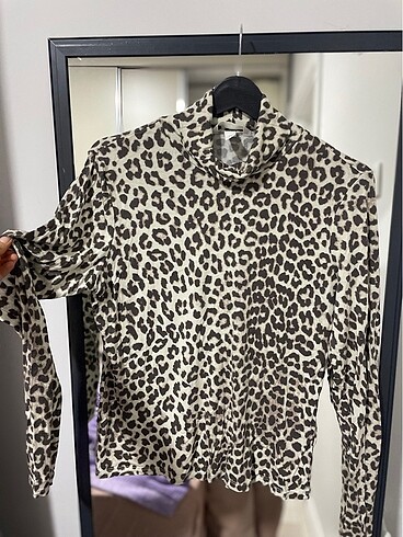SOFT LEOPAR BOYUNLU H&M BLUZ