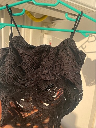 m Beden siyah Renk MİNİ CROP BRALET/ASKILI