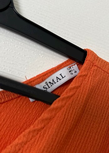 Turuncu V Yaka Uzun Tulum - Görsel 4