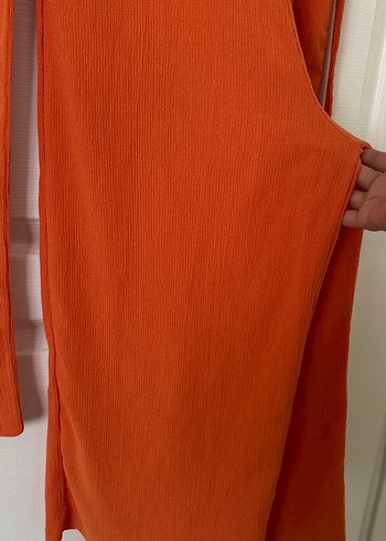 Turuncu V Yaka Uzun Tulum - Görsel 7