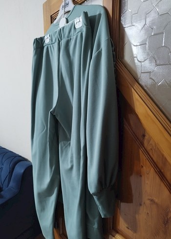 Uzun Kollu Mavi Robalı Rahat Tunik - Görsel 5