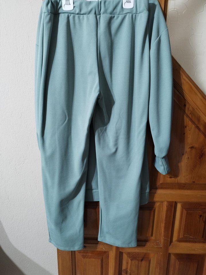 Uzun Kollu Mavi Robalı Rahat Tunik - Görsel 4