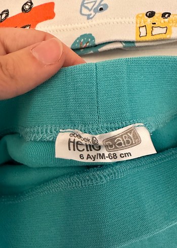 Turkuaz Bebek Takımı Uzun Kollu ve Örgü Detaylı - Görsel 2