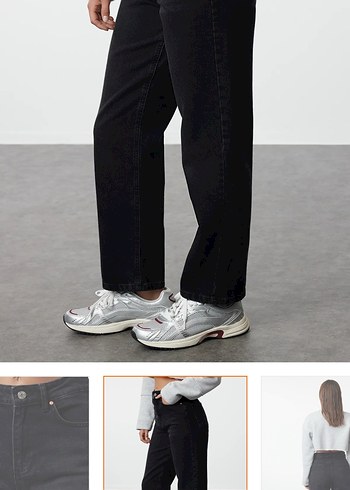 m Beden siyah Renk Siyah Midi Boy Regular Fit Kadın Kot Pantolon