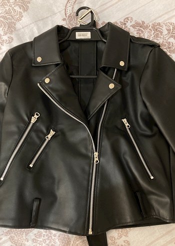 Kadın Siyah Deri Ceket - Görsel 2