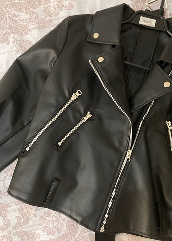 Kadın Siyah Deri Ceket - Görsel 8