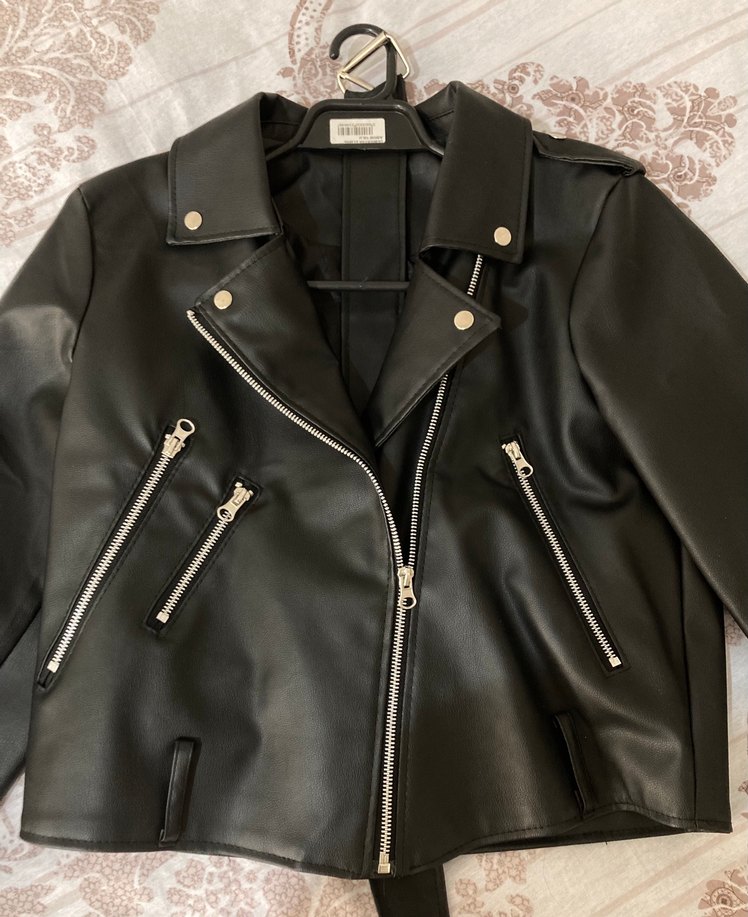 Kadın Siyah Deri Ceket - Görsel 2