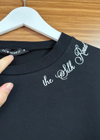 Siyah Uzun Kollu Salaş Tunik sweatshirt - Görsel 2