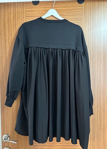 Siyah Uzun Kollu Salaş Tunik sweatshirt - Görsel 3