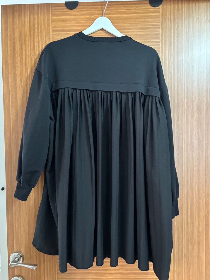 Siyah Uzun Kollu Salaş Tunik sweatshirt - Görsel 3