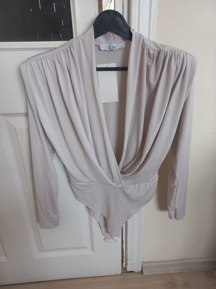 V Yaka Uzun Kollu Bluz - Görsel 2