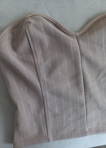 Bej Pilili Straplez İnce Büstiyer - Görsel 4