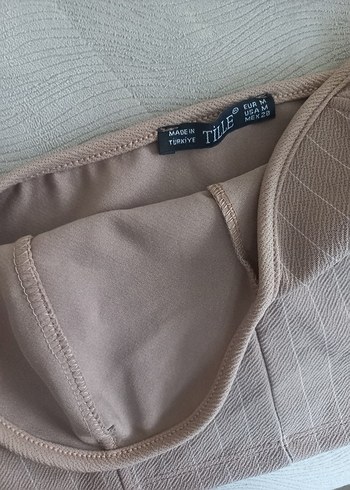 Bej Pilili Straplez İnce Büstiyer - Görsel 5