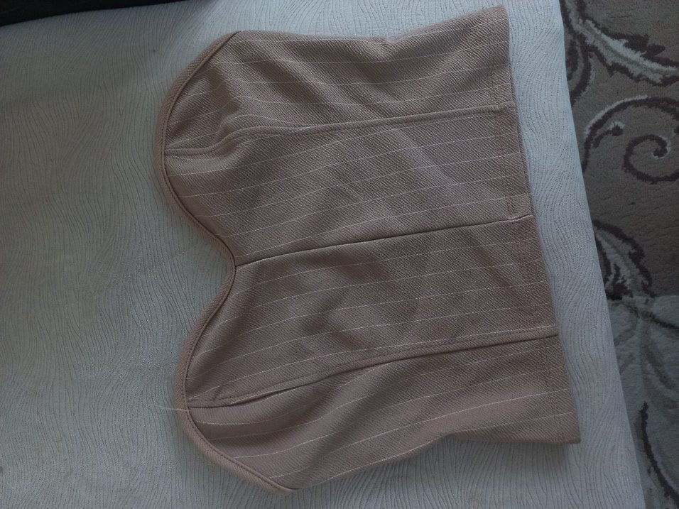 Bej Pilili Straplez İnce Büstiyer - Görsel 3