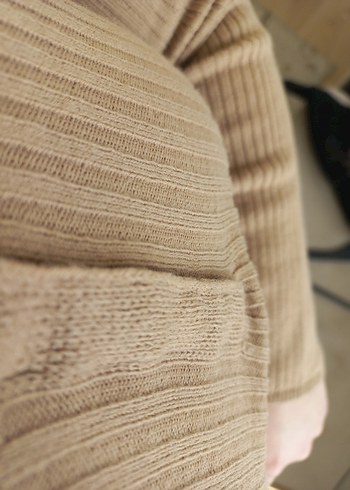 Bej Triko Fitilli Bluz - Görsel 5