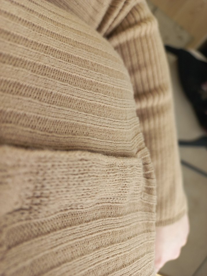 Bej Triko Fitilli Bluz - Görsel 5