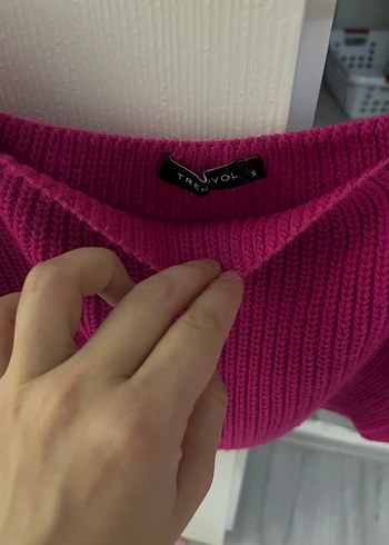 Pembe Triko Kadın Uzun Kollu Bluz - Görsel 3