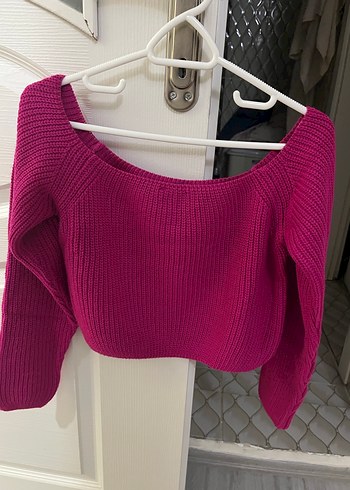 Pembe Triko Kadın Uzun Kollu Bluz - Görsel 2