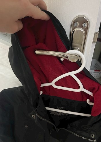 Düğmeli Siyah Midi Kadın Ceket Yağmurluk - Görsel 3